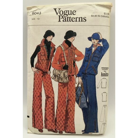 Vintage Vogue Patterns 9043 Misses Jacket Vest & Pants Sewing Pattern Uncut Sz10 - Picture 1 of 4